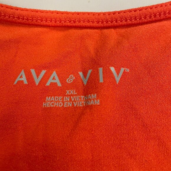 Ava & Viv Orange A-Line Dress Short Sleeve Scoop Neck Size XXL - Picture 8 of 9